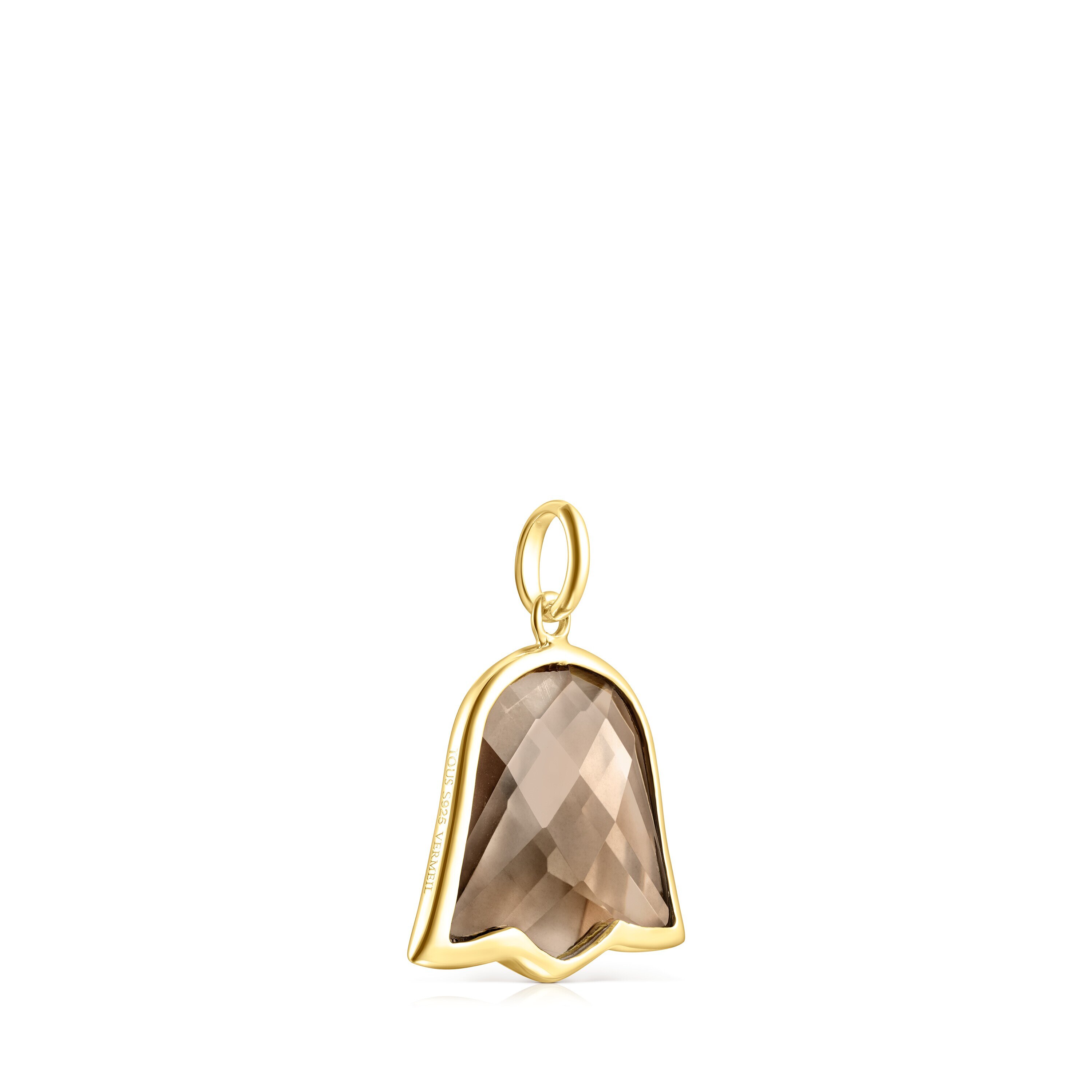 Silver Vermeil and smokey Quartz Sweet Dolls Color Pendant