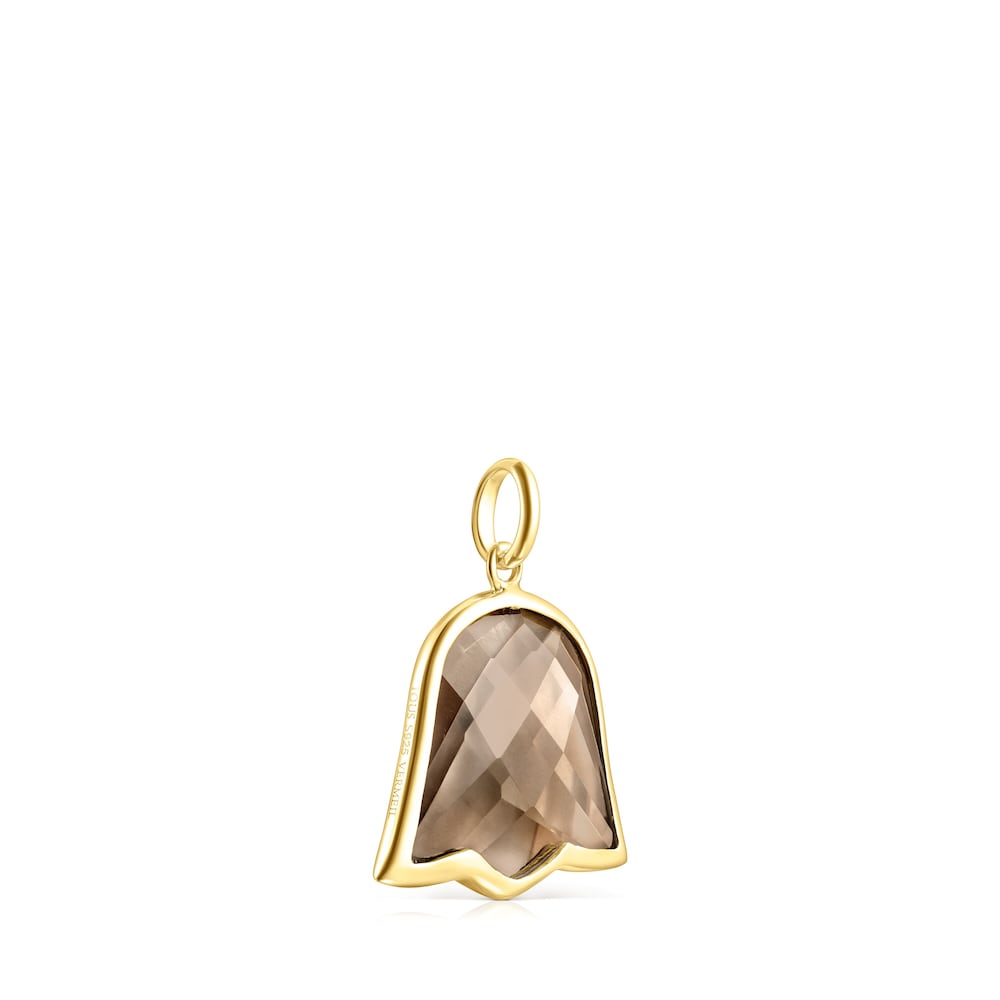 Colgante con baño de oro 18 kt sobre plata y cuarzo ahumado Sweet Dolls Color image number 2