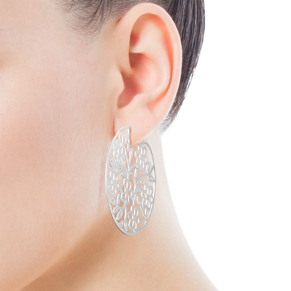 Pendientes grandes de plata Antic