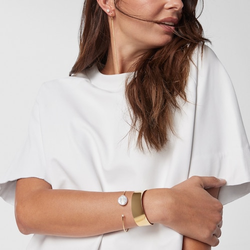 Silver Vermeil Nenufar petal Bracelet with Pearls