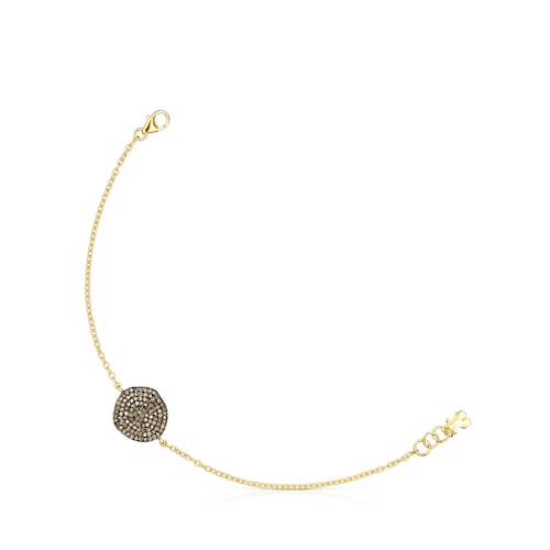 18K gold vermeil Nenufar Bracelet with Diamonds