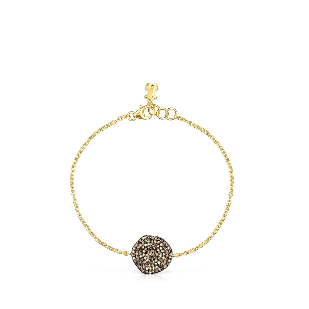 Pulsera con ba&ntilde;o de oro 18 kt sobre plata y diamantes Nenufar