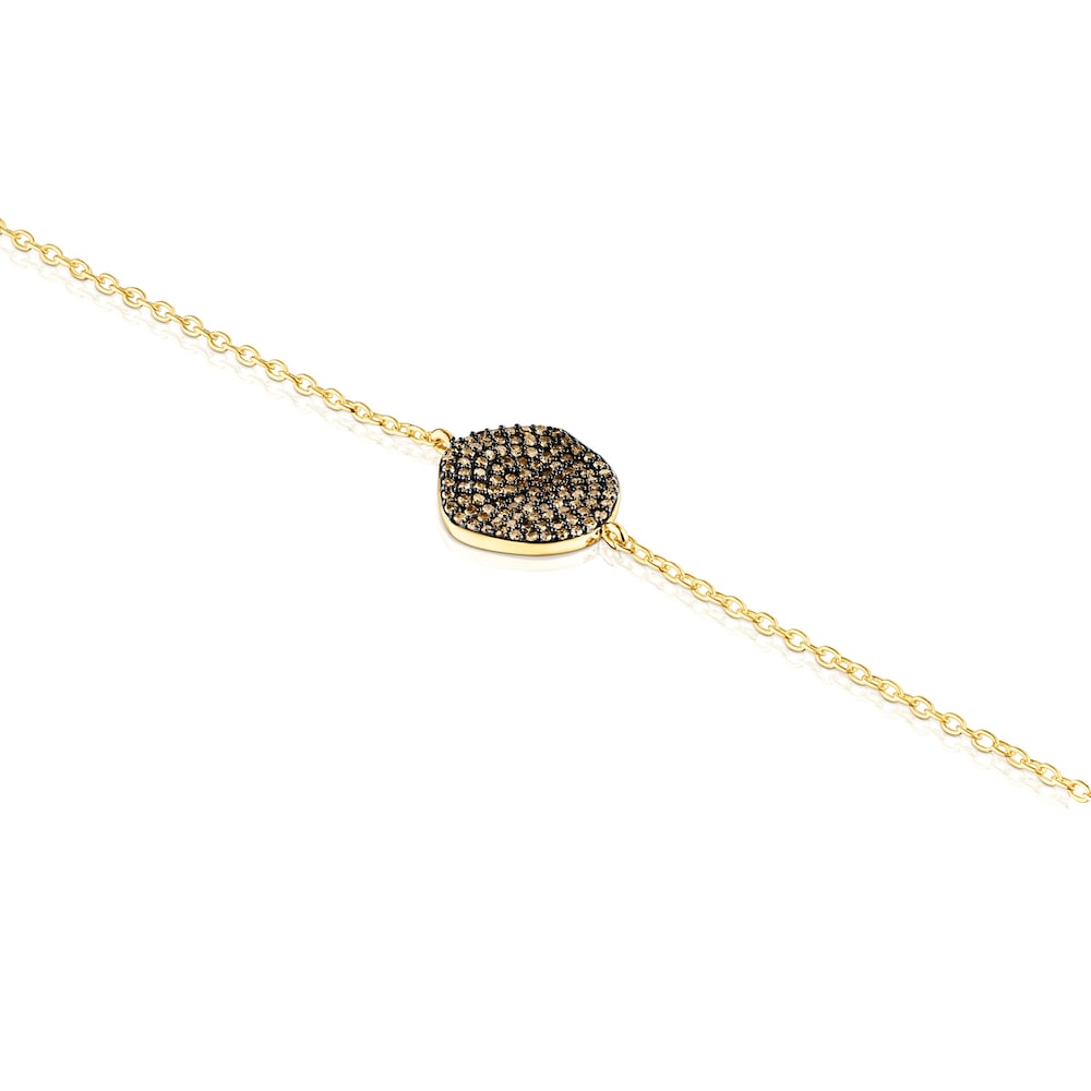Pulsera con baño de oro 18 kt sobre plata y diamantes Nenufar image number 2