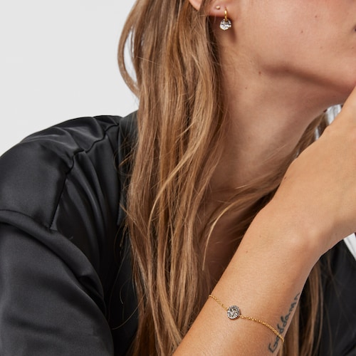 Pulsera con baño de oro 18 kt sobre plata y diamantes Nenufar