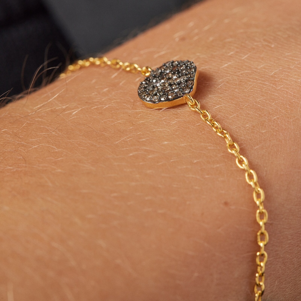 Pulsera con ba&ntilde;o de oro 18 kt sobre plata y diamantes Nenufar