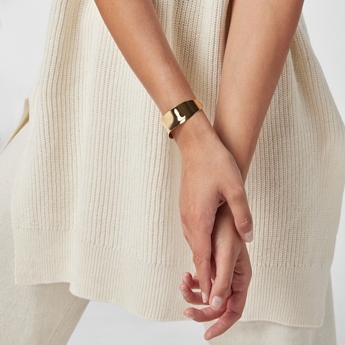 Pulsera estrecha con baño de oro 18 kt sobre plata Nenufar