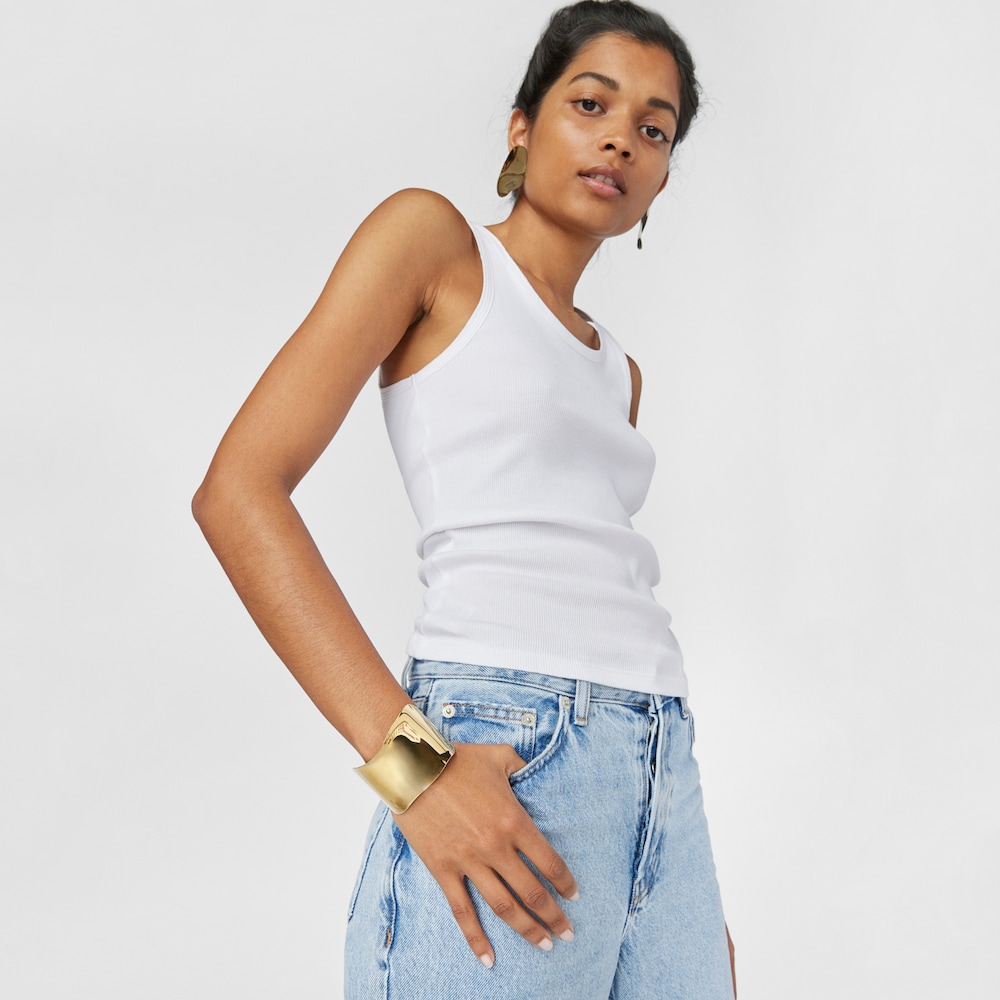 Pulsera ancha Nenufar con ba&ntilde;o de oro 18 kt sobre plata