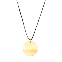 Silver Vermeil Nenufar petal Necklace with brown Cord