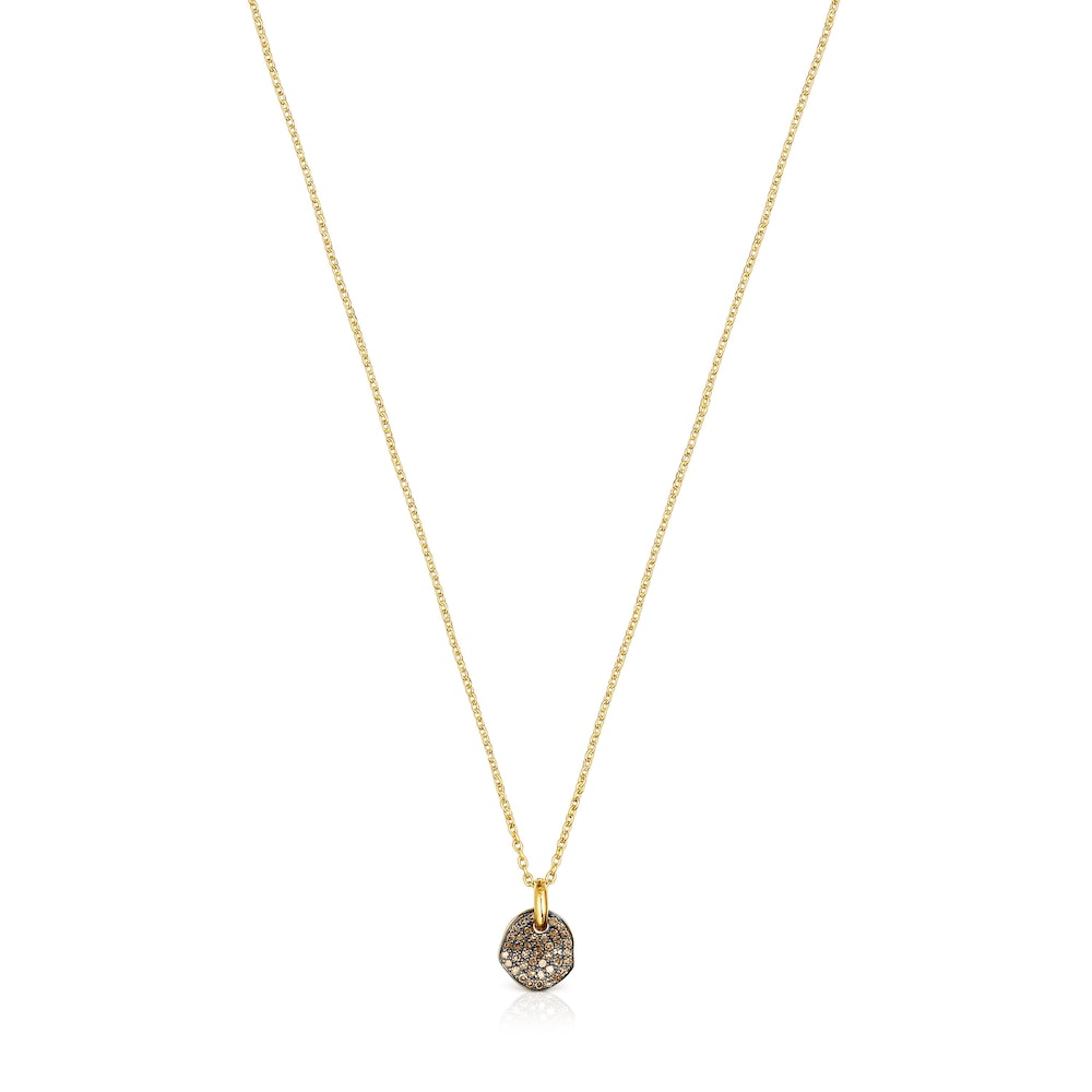 Silver Vermeil Nenufar Necklace with Diamonds