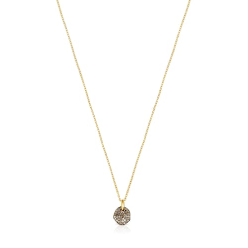 Collar con baño de oro 18 kt sobre plata y diamantes Nenufar