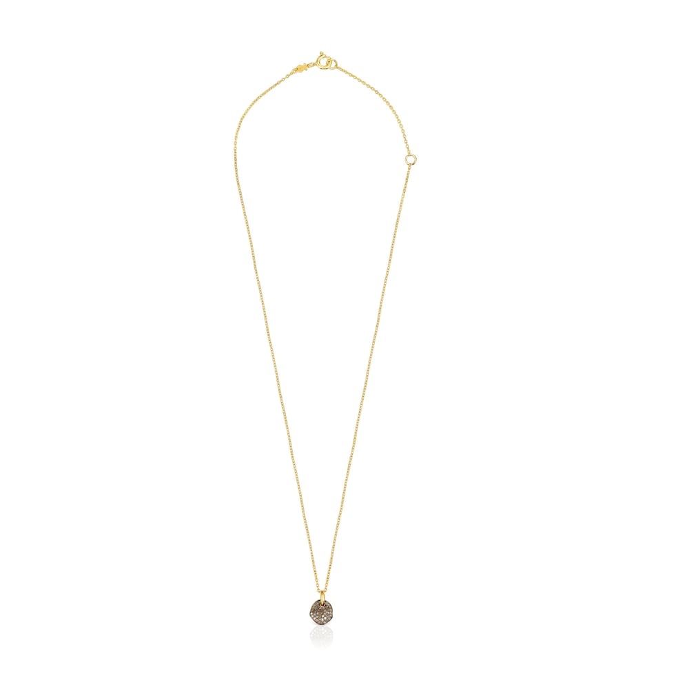 Silver Vermeil Nenufar Necklace with Diamonds