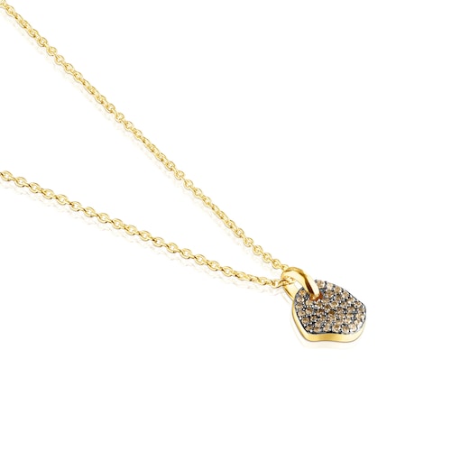Collar con baño de oro 18 kt sobre plata y diamantes Nenufar
