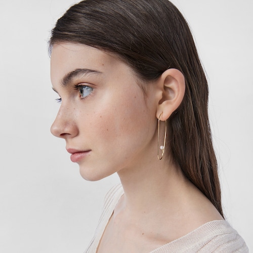 Boucles d&rsquo;oreilles Nenufar longues en Argent vermeil et Perles