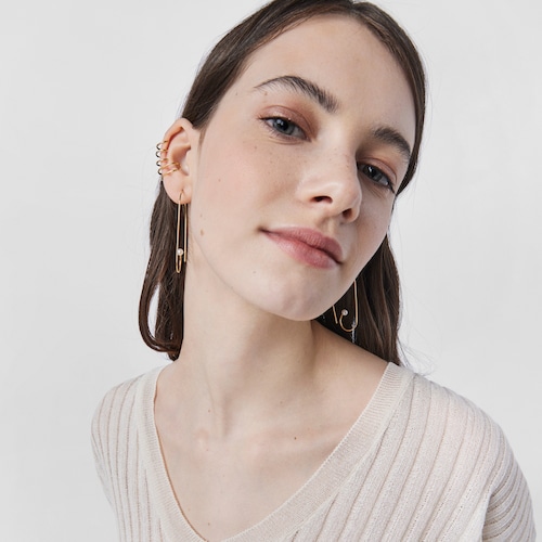 Boucles d&rsquo;oreilles Nenufar longues en Argent vermeil et Perles