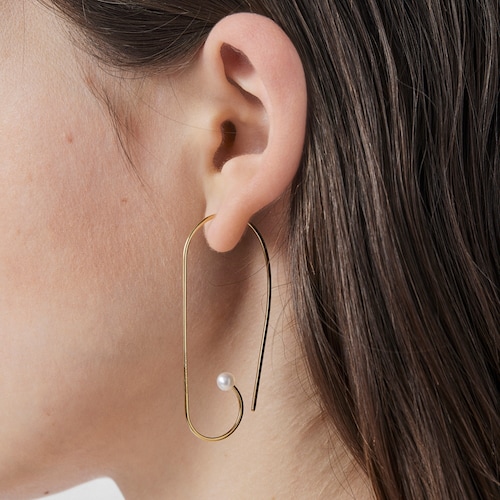 Boucles d&rsquo;oreilles Nenufar longues en Argent vermeil et Perles