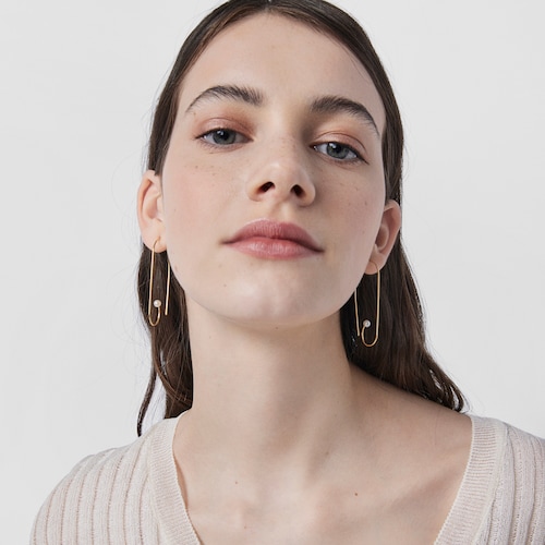 Boucles d&rsquo;oreilles Nenufar longues en Argent vermeil et Perles