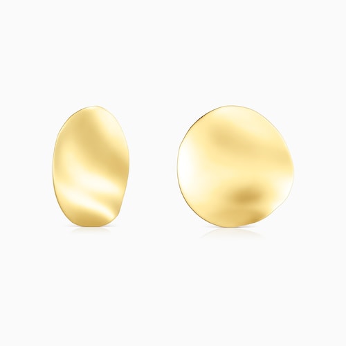 Aretes Nenufar p&eacute;talo peque&ntilde;o con ba&ntilde;o de oro 18 kt sobre plata