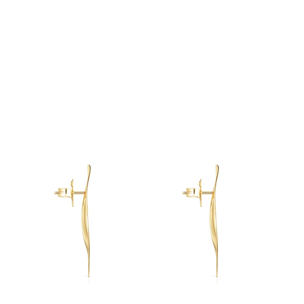 Small Silver Vermeil Nenufar petal Earrings image number 1