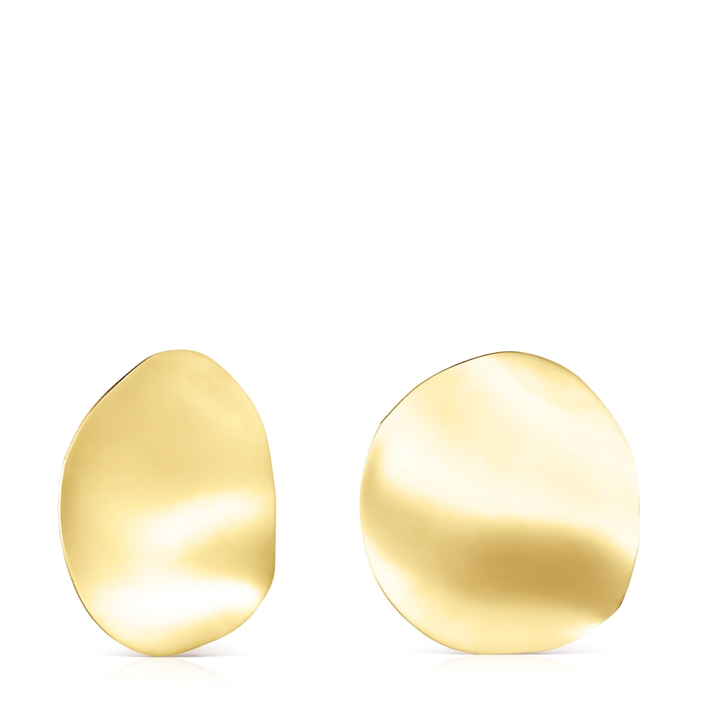 Pendientes pétalo mediano con baño de oro 18 kt sobre plata Nenufar Pendientes pétalo mediano con baño de oro 18 kt sobre plata Nenufar