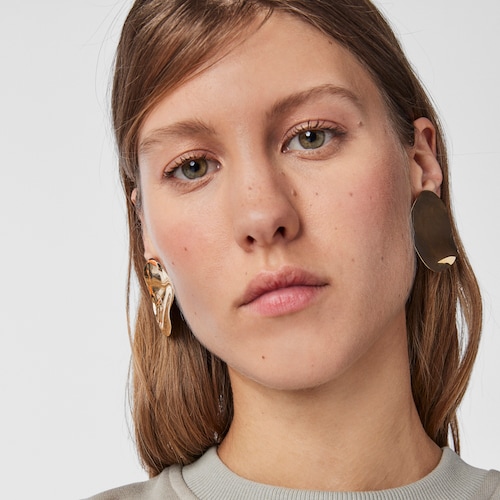 Medium Silver Vermeil Nenufar petal Earrings