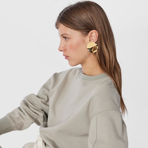 Medium Silver Vermeil Nenufar petal Earrings
