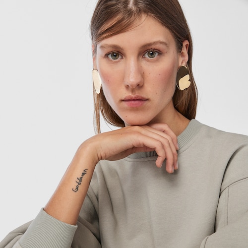 Medium Silver Vermeil Nenufar petal Earrings