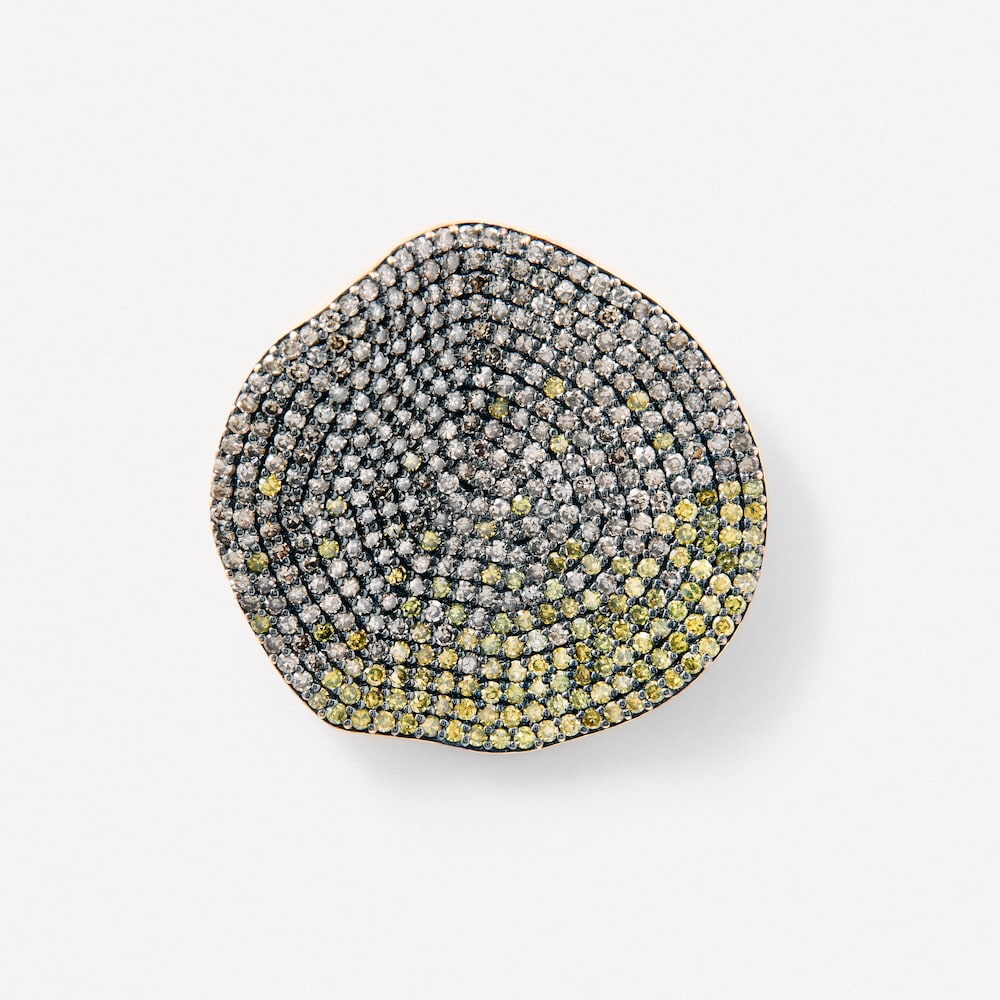 Małe kolczyki ze złota z ż&oacute;łtymi diamentami TOUS ATELIER Nenufar