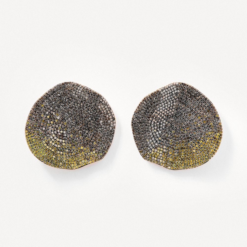 Large gold Earrings with yellow diamonds TOUS ATELIER Nenufar