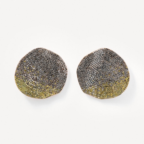 Large gold Earrings with yellow diamonds TOUS ATELIER Nenufar