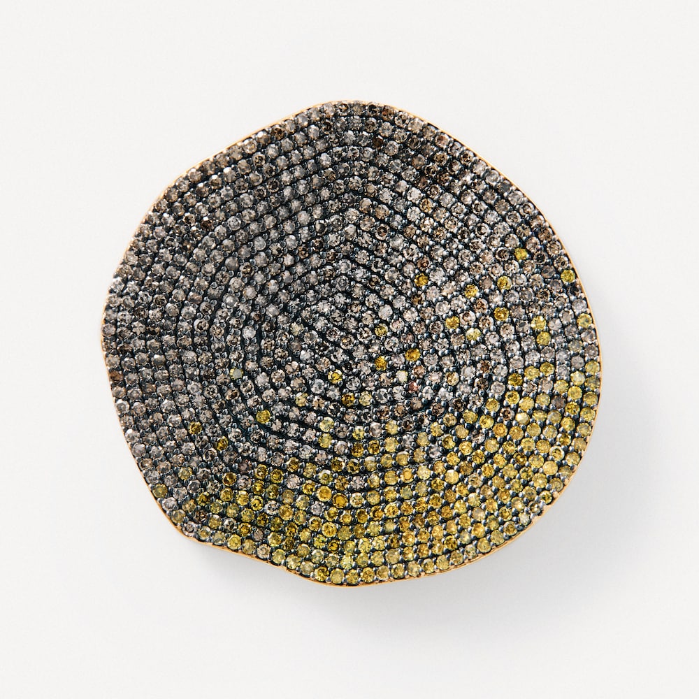 Large gold Earrings with yellow diamonds TOUS ATELIER Nenufar