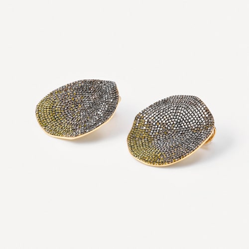 Large gold Earrings with yellow diamonds TOUS ATELIER Nenufar