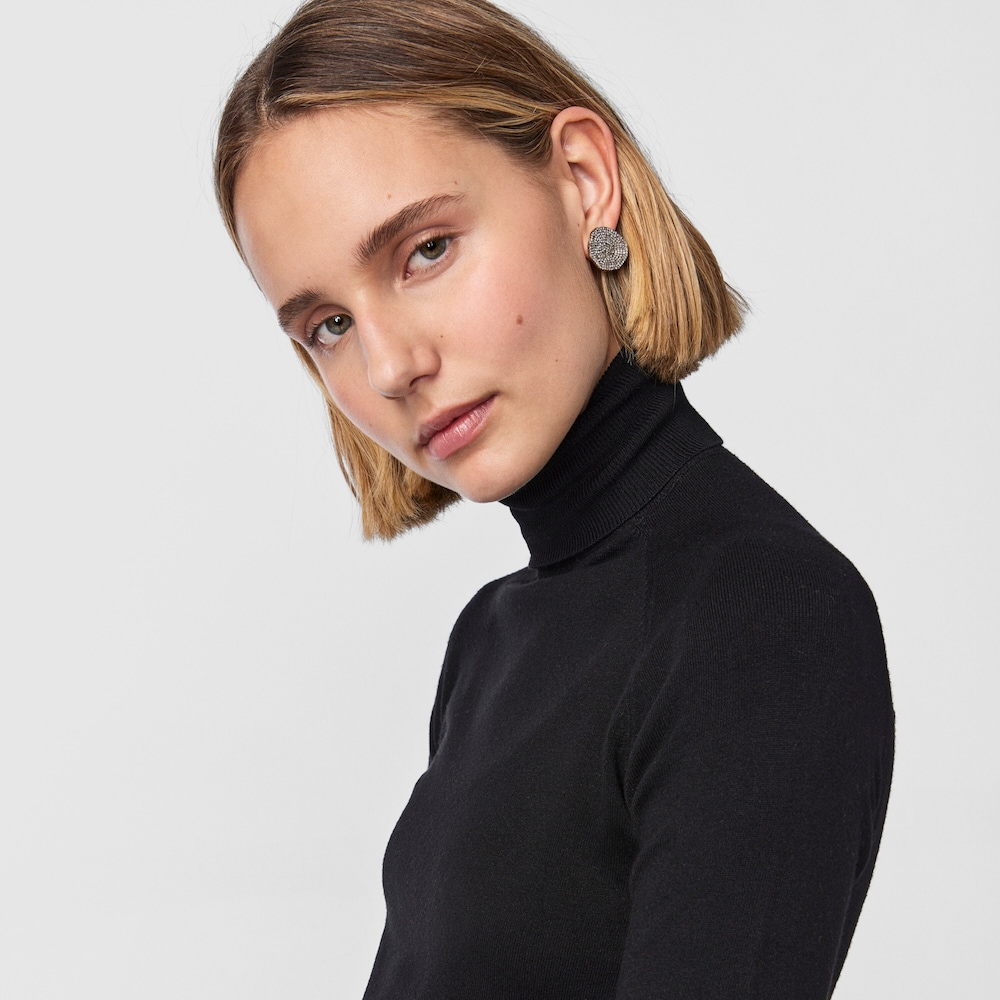 Pendientes grandes con ba&ntilde;o de oro 18 kt sobre plata y diamantes Nenufar