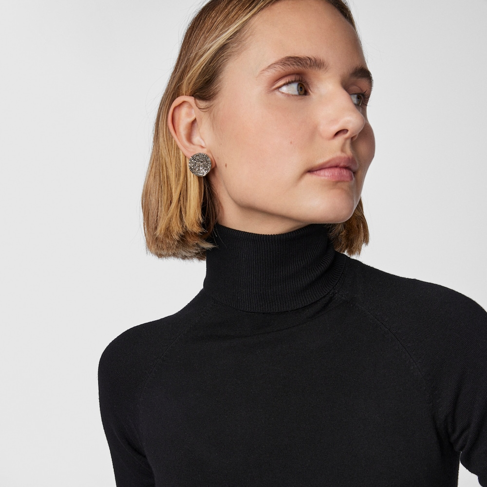 Pendientes grandes con ba&ntilde;o de oro 18 kt sobre plata y diamantes Nenufar