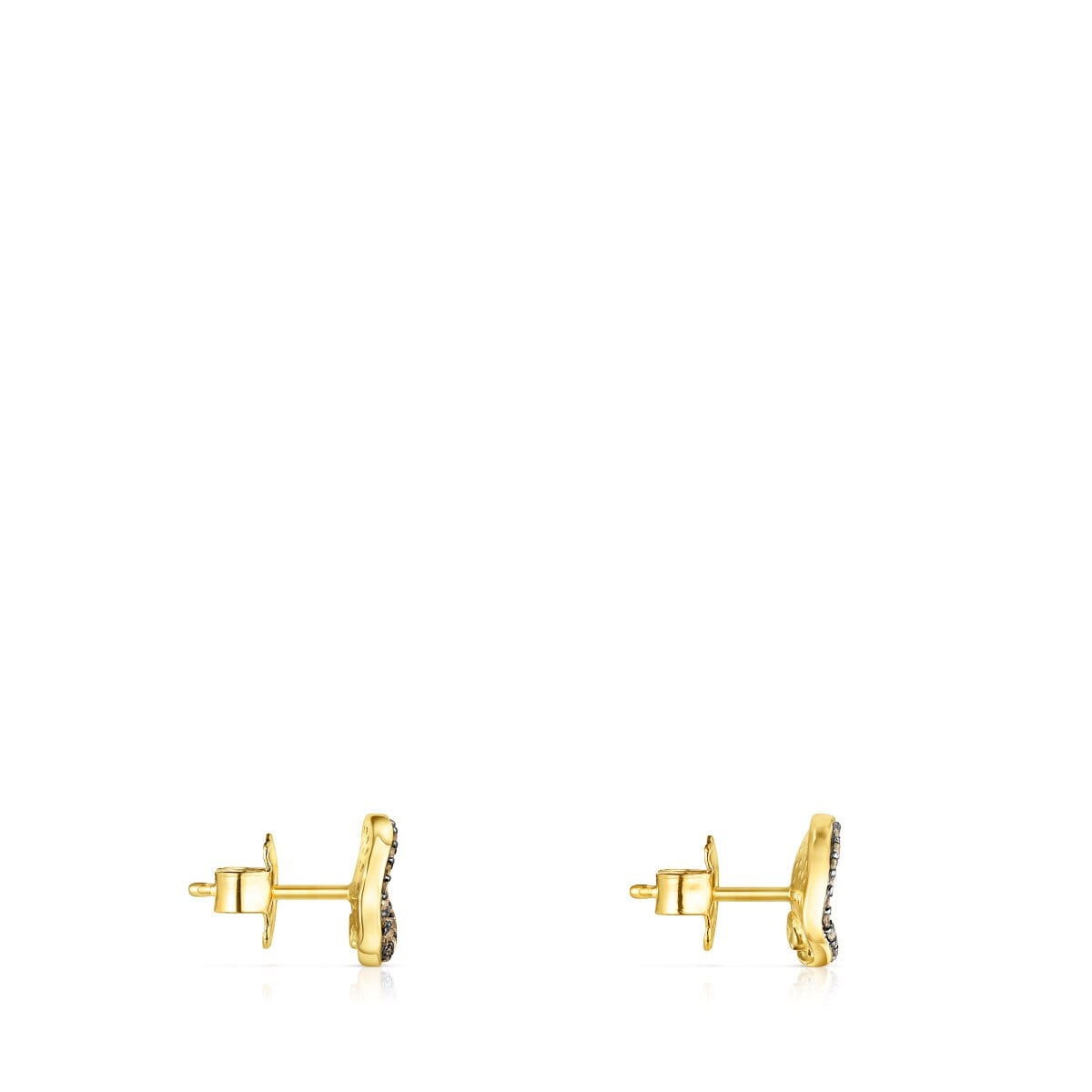 Small Silver Vermeil Nenufar Earrings with Diamonds