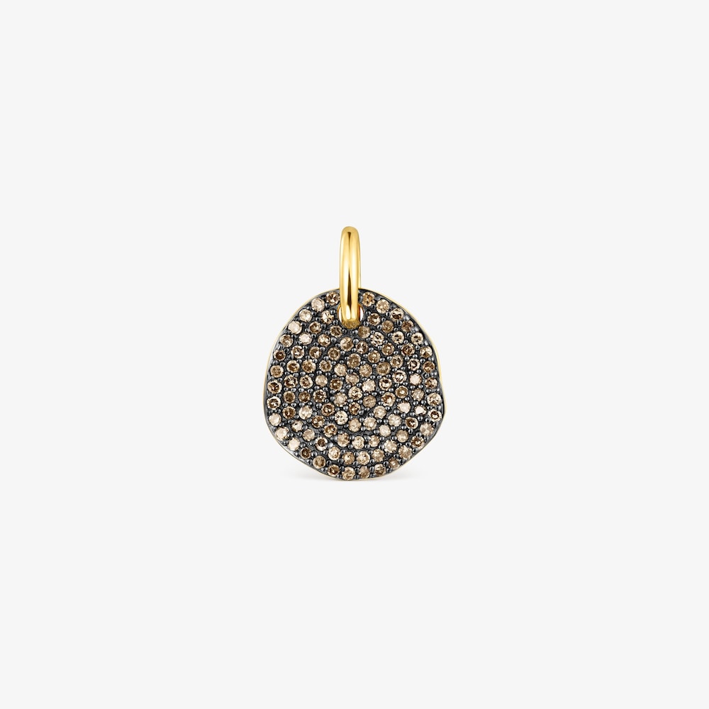 Small 18K gold vermeil Nenufar Pendant with Diamonds