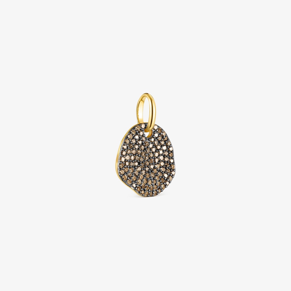 Small 18K gold vermeil Nenufar Pendant with Diamonds