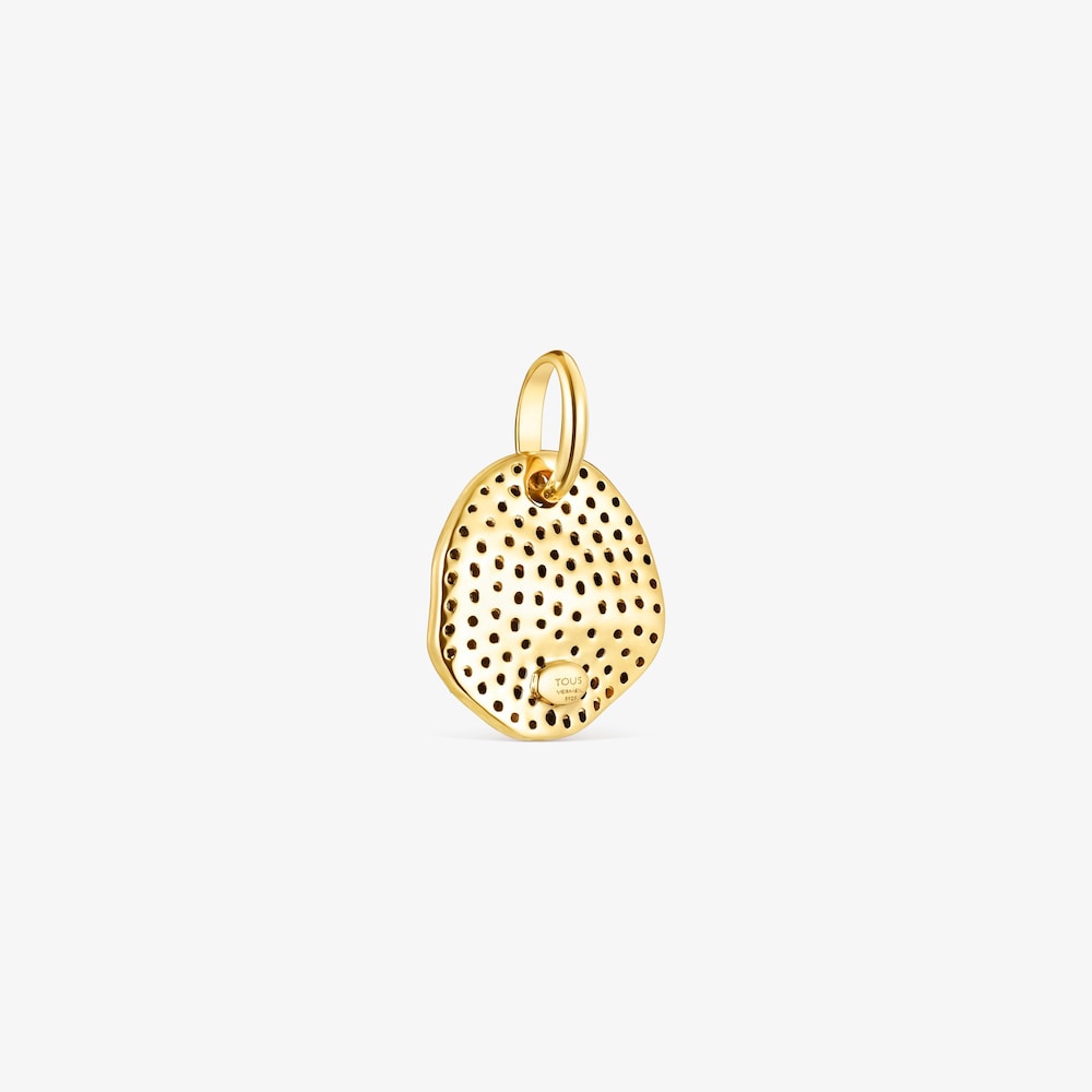 Small 18K gold vermeil Nenufar Pendant with Diamonds