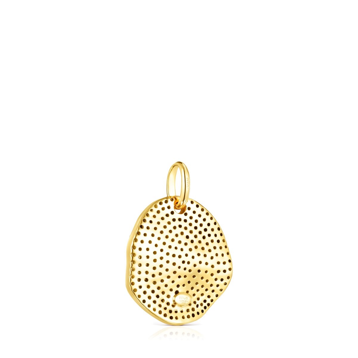 Large Silver Vermeil Nenufar Pendant with Diamonds