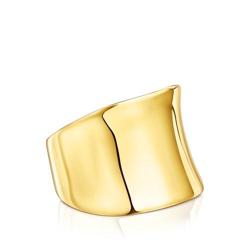 Anillo abierto con baño de oro 18 kt sobre plata Nenufar