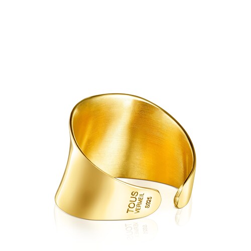 Anillo abierto con baño de oro 18 kt sobre plata Nenufar