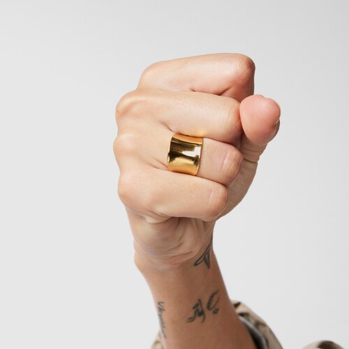 Anillo abierto con baño de oro 18 kt sobre plata Nenufar