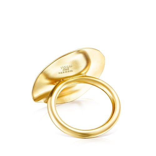 Anillo pétalo de plata vermeil Nenufar