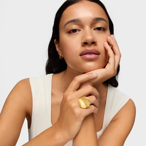 Anillo pétalo de plata vermeil Nenufar