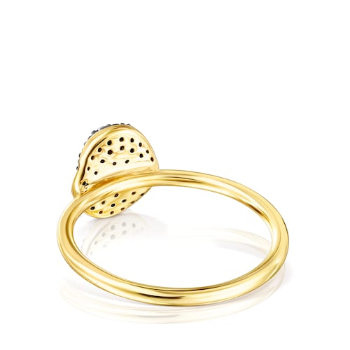 Anillo pequeño de plata vermeil y diamantes Nenufar