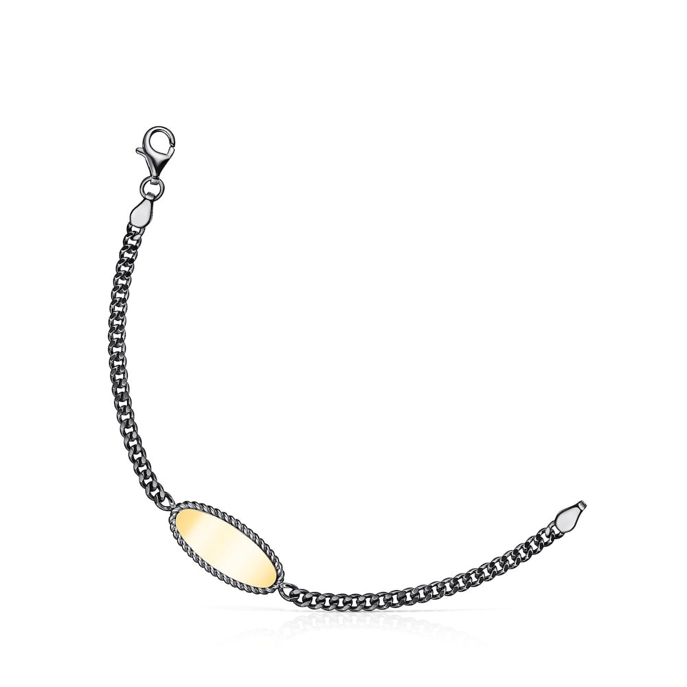Pulsera de plata dark silver con baño de oro 18 kt sobre plata Minne Pulsera de plata dark silver con baño de oro 18 kt sobre plata Minne
