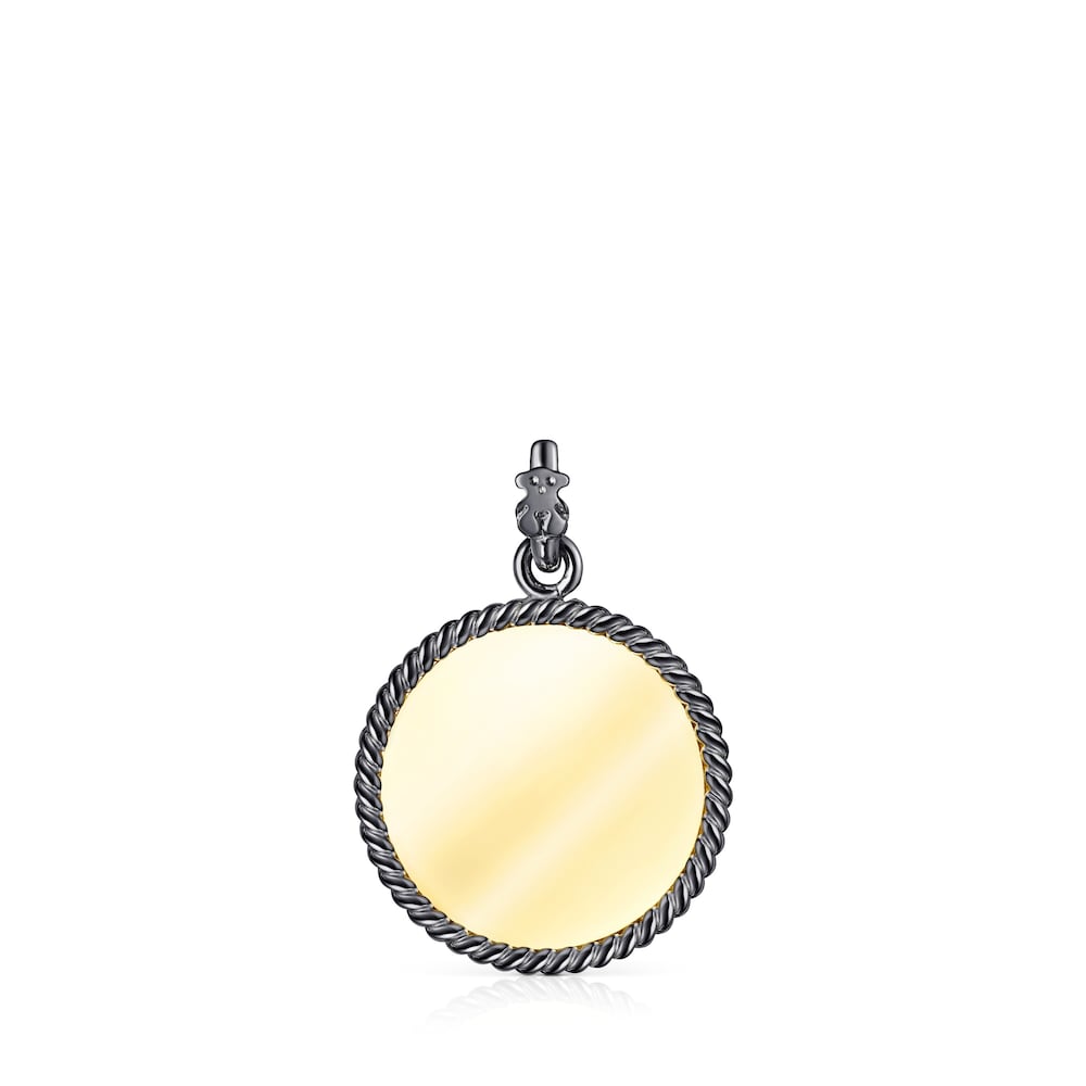 18K gold vermeil and Dark Silver Minne Pendant