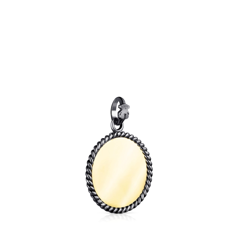 18K gold vermeil and Dark Silver Minne Pendant
