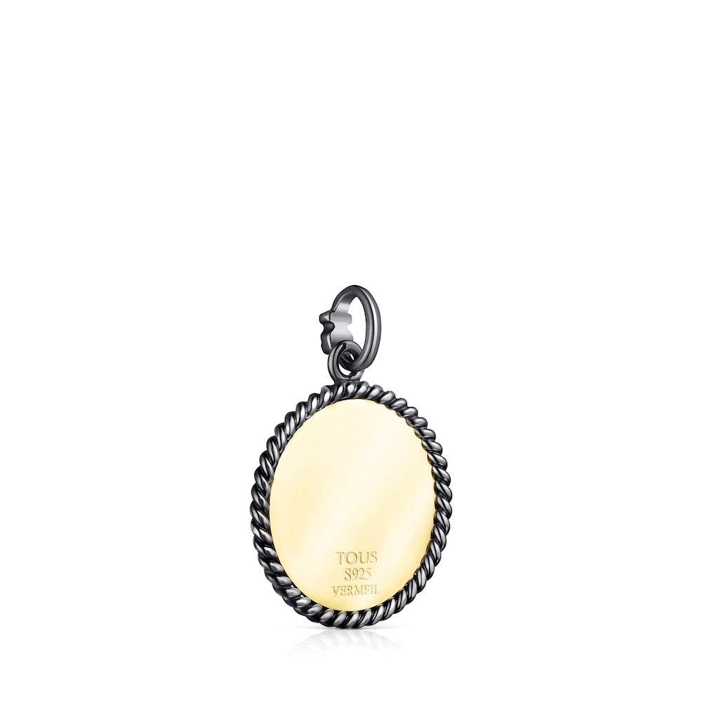 18K gold vermeil and Dark Silver Minne Pendant