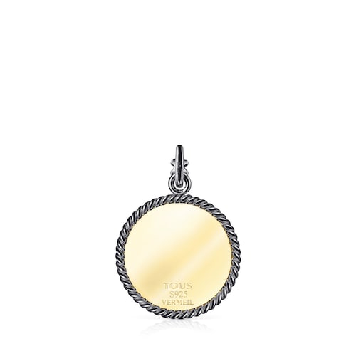 Silver Vermeil and Dark Silver Minne Pendant