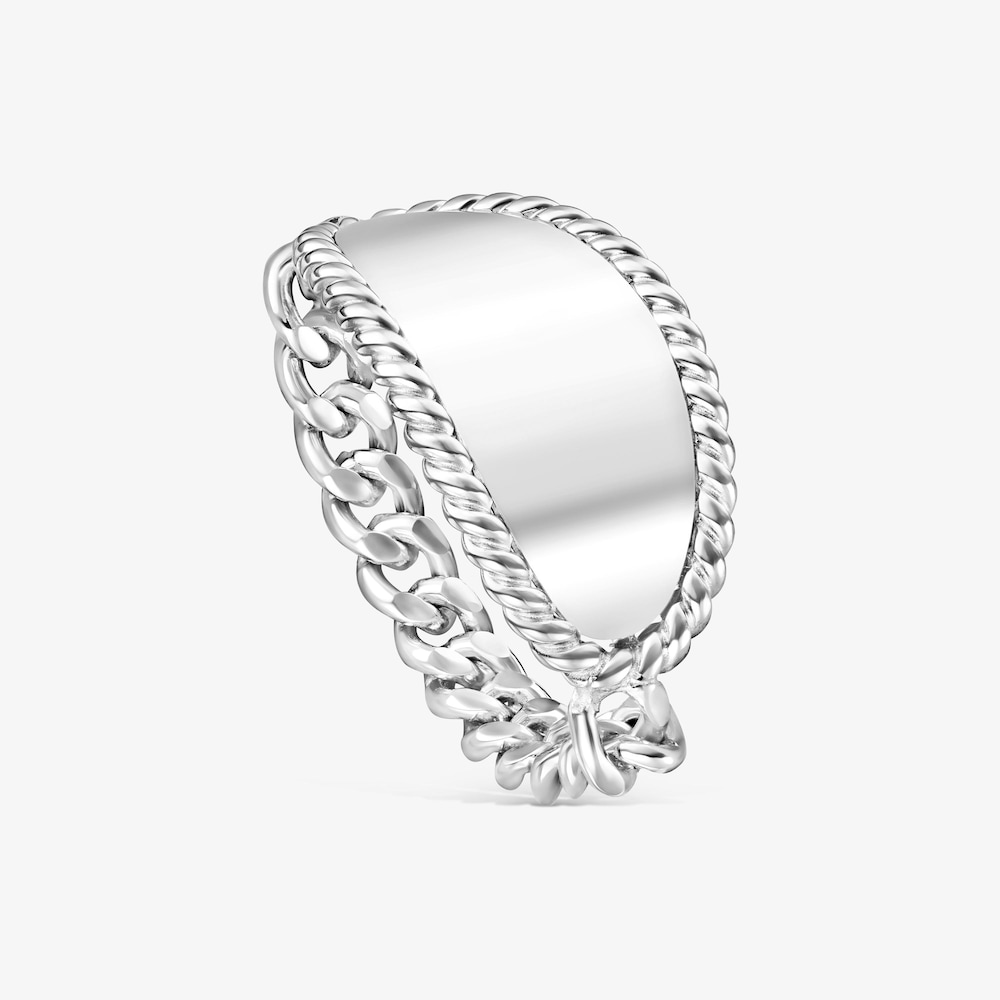 Silver TOUS Minne Ring with oval medallion